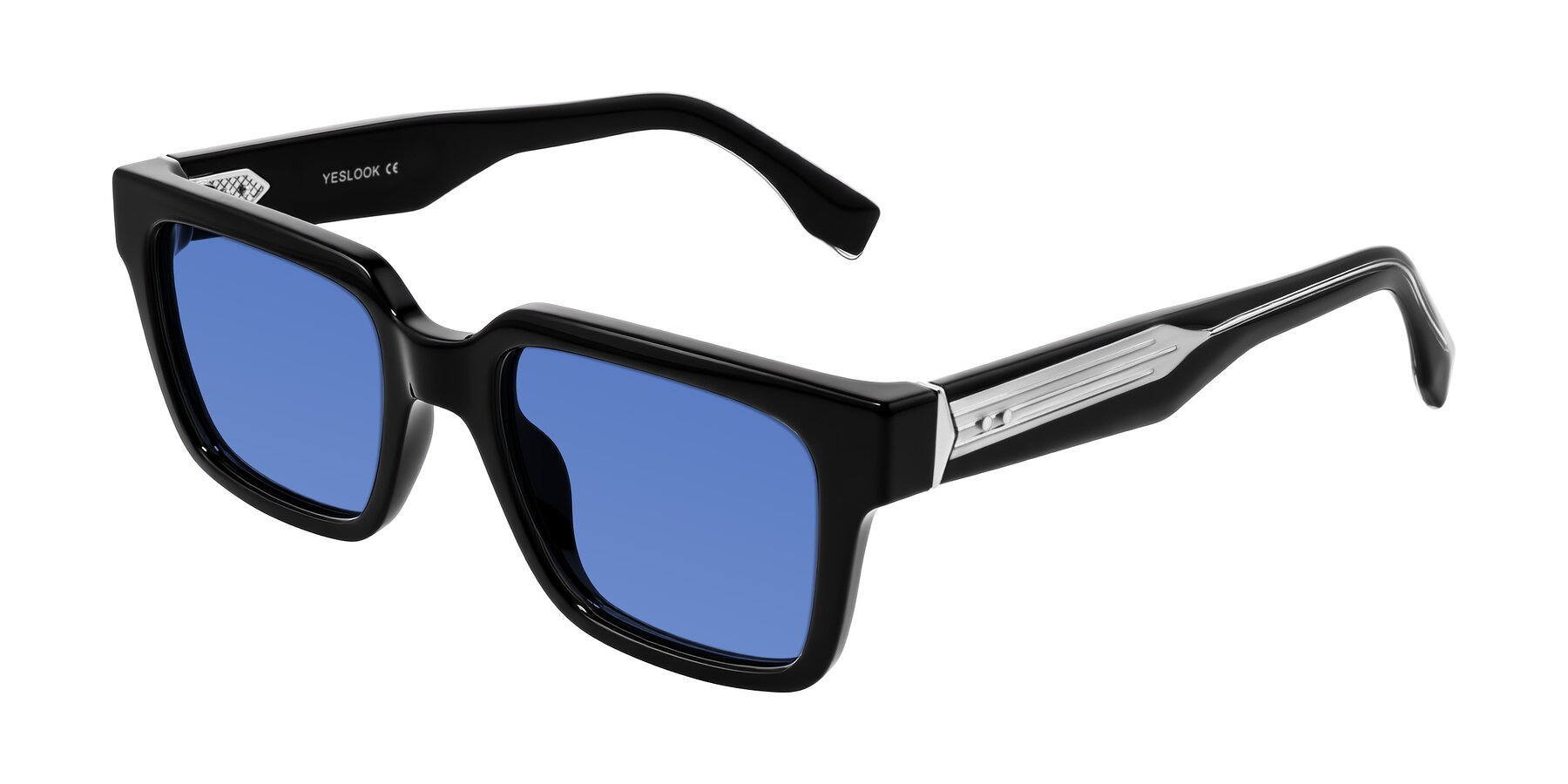 Angle of Nimble in Black with Blue Tinted Lenses