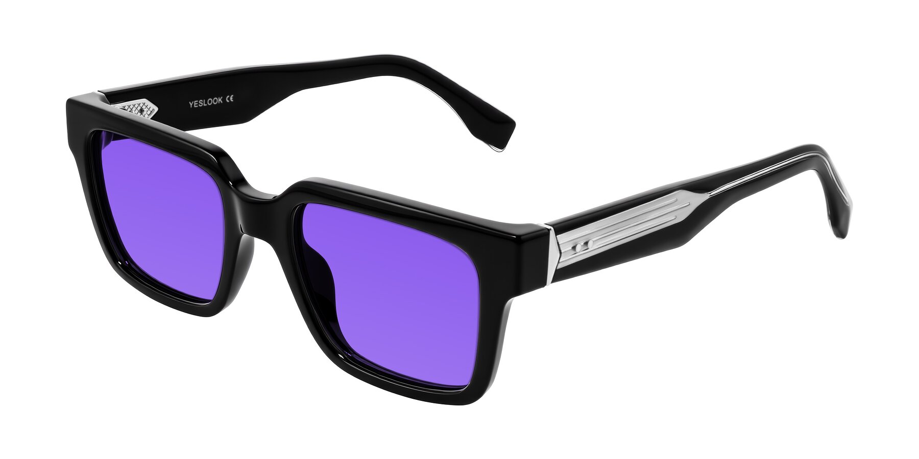Angle of Nimble in Black with Purple Tinted Lenses