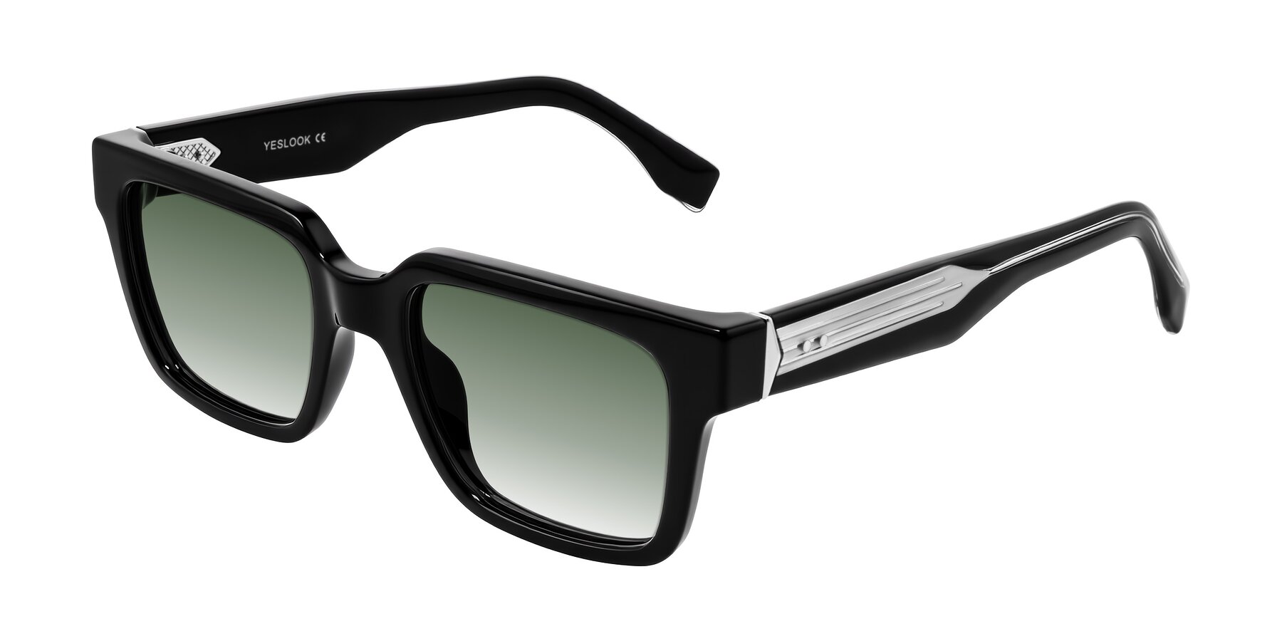 Angle of Nimble in Black with Green Gradient Lenses