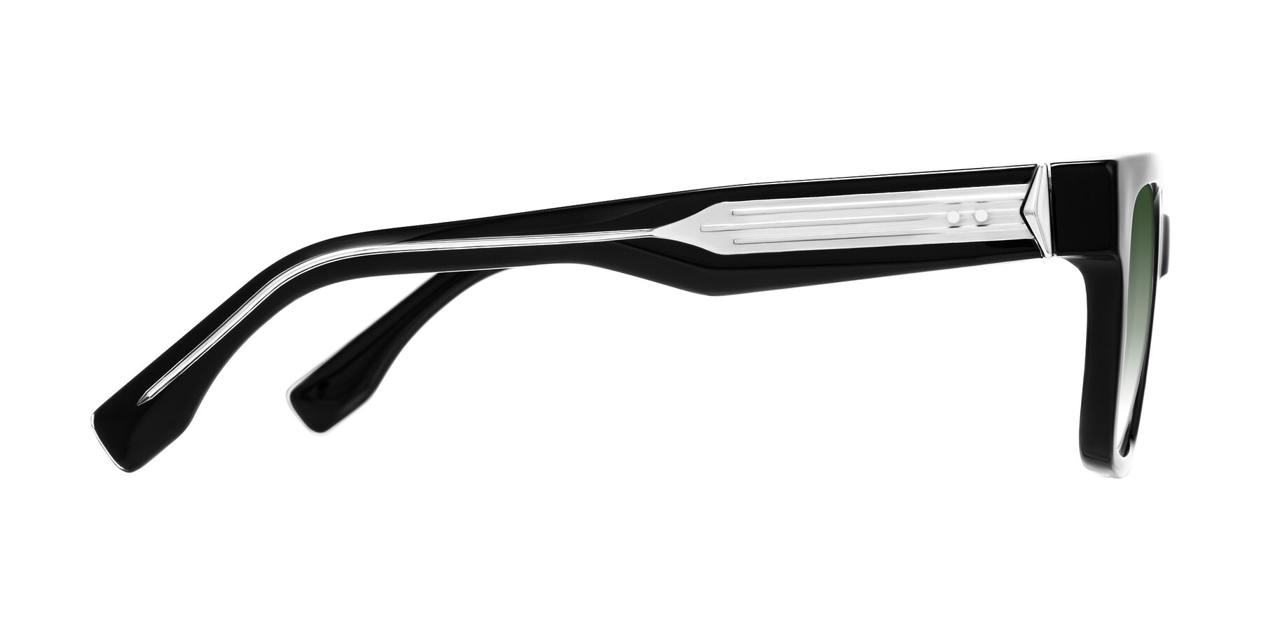 Side of Nimble in Black with Green Gradient Lenses