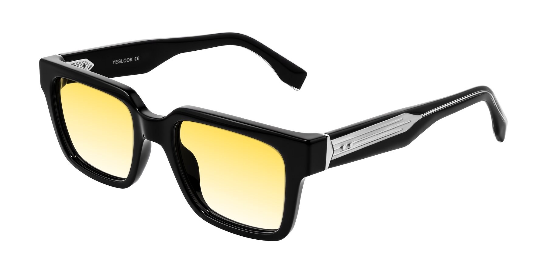 Angle of Nimble in Black with Yellow Gradient Lenses