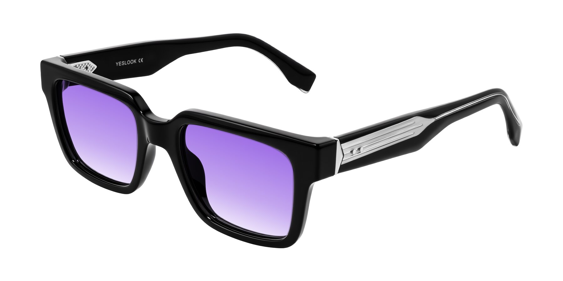 Angle of Nimble in Black with Purple Gradient Lenses