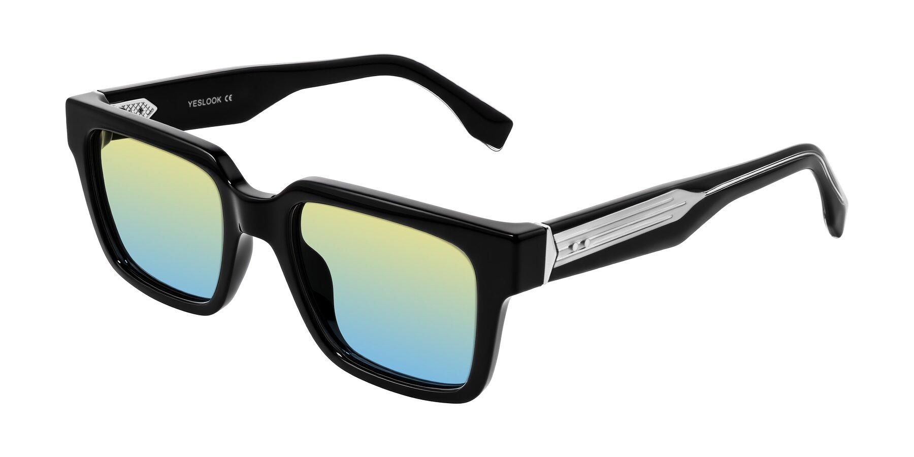 Angle of Nimble in Black with Yellow / Blue Gradient Lenses