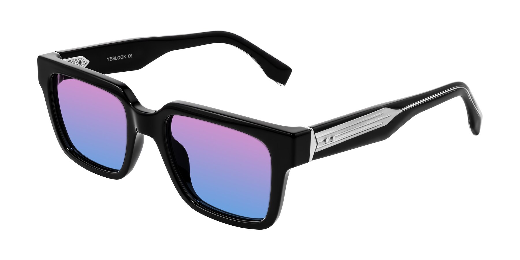 Angle of Nimble in Black with Pink / Blue Gradient Lenses