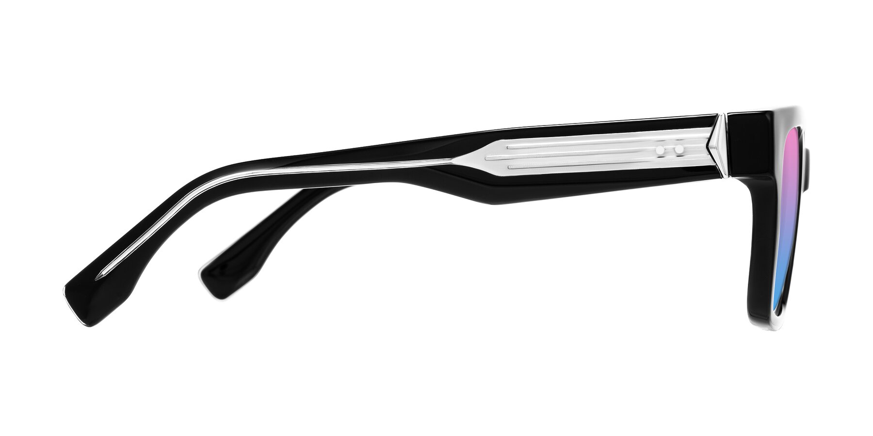 Side of Nimble in Black with Pink / Blue Gradient Lenses