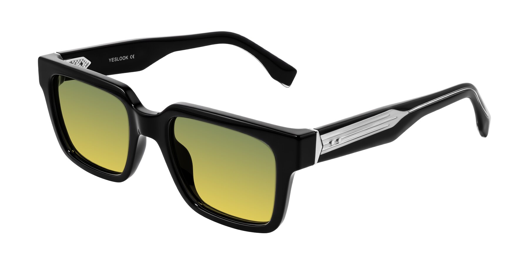 Angle of Nimble in Black with Green / Yellow Gradient Lenses