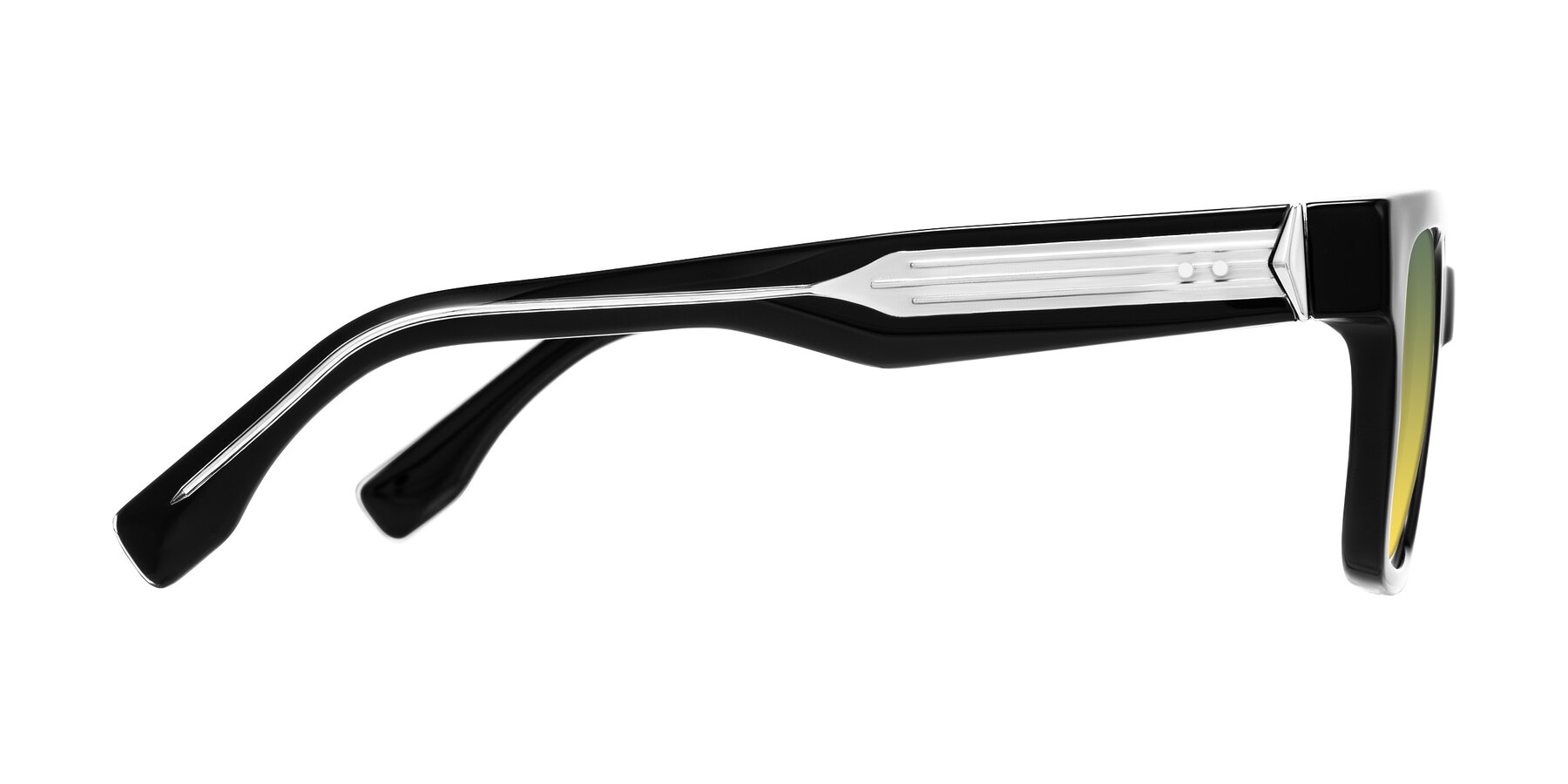 Side of Nimble in Black with Green / Yellow Gradient Lenses
