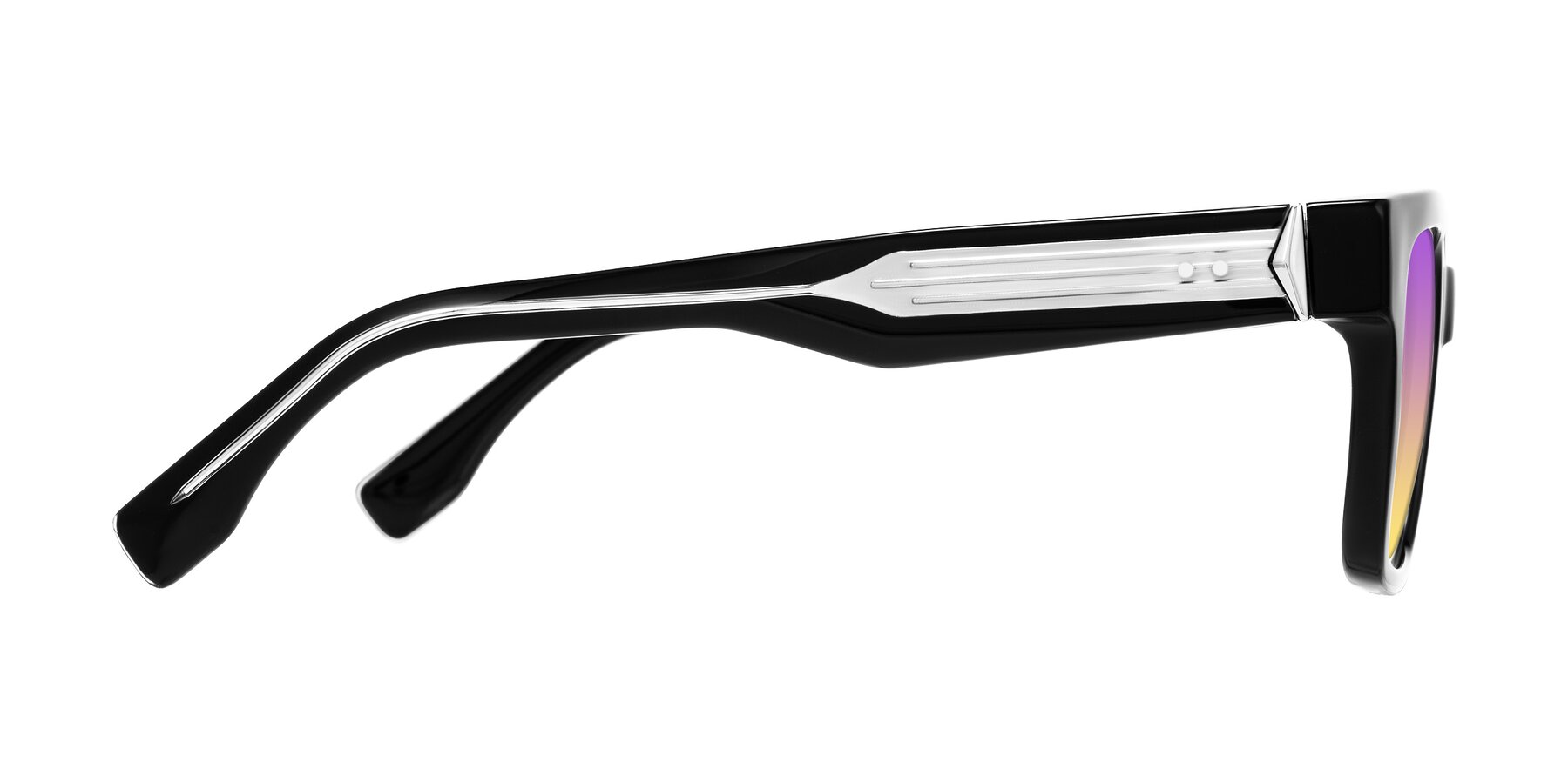 Side of Nimble in Black with Purple / Yellow Gradient Lenses