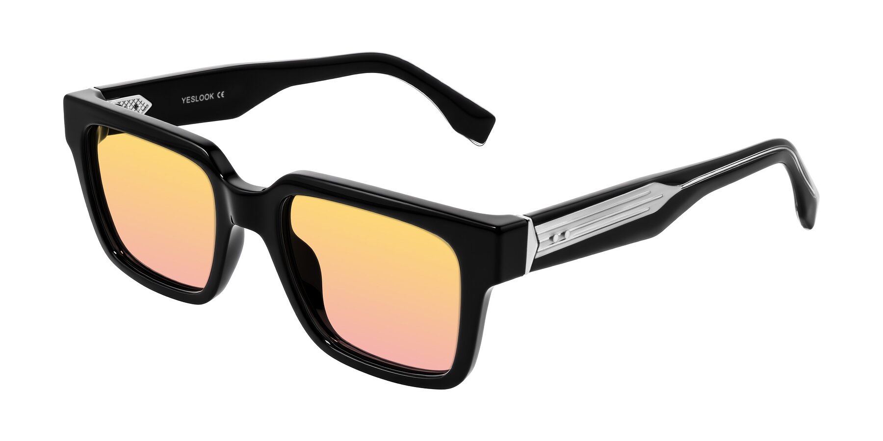 Angle of Nimble in Black with Yellow / Pink Gradient Lenses