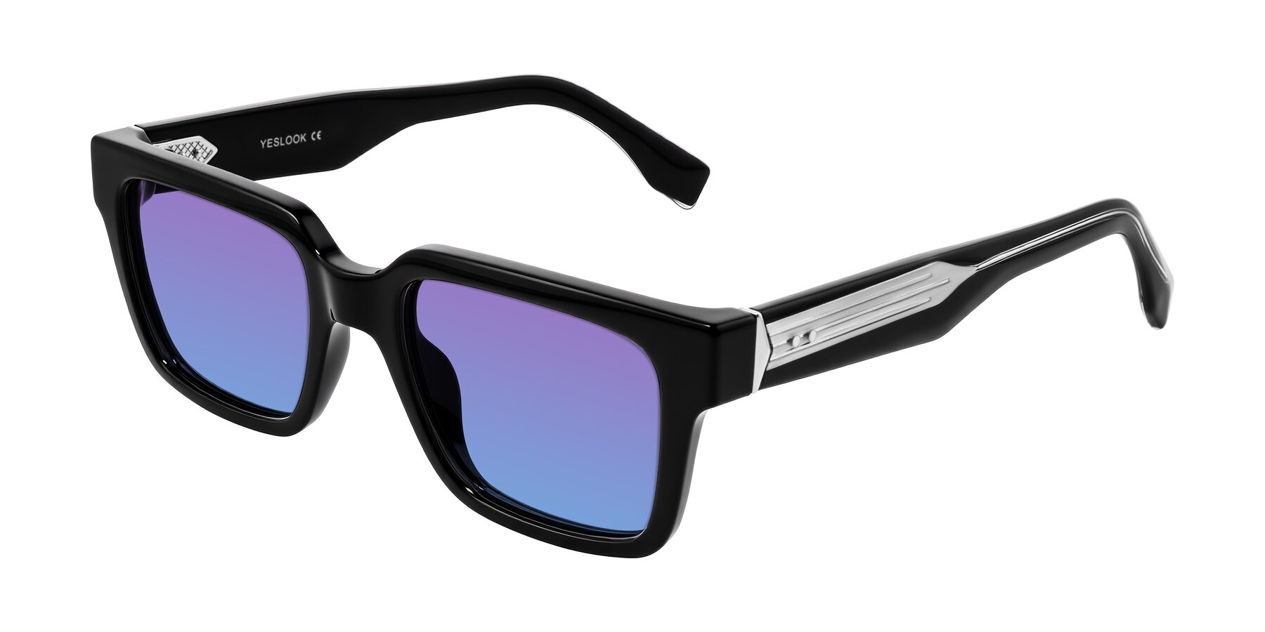 Angle of Nimble in Black with Purple / Blue Gradient Lenses