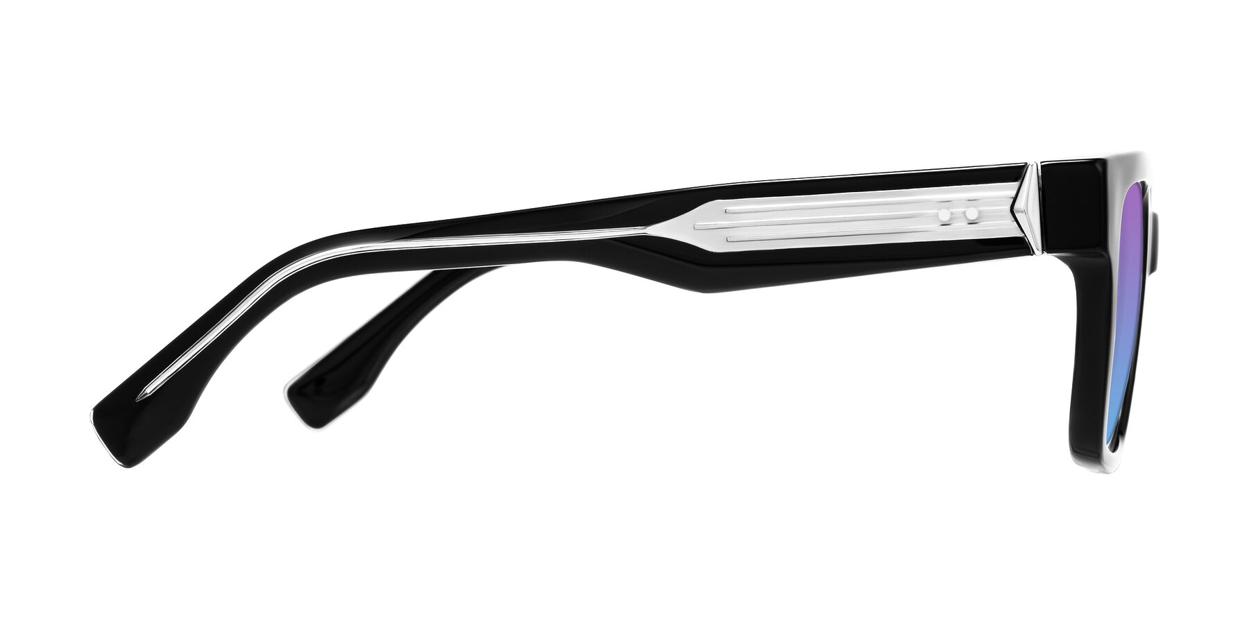 Side of Nimble in Black with Purple / Blue Gradient Lenses
