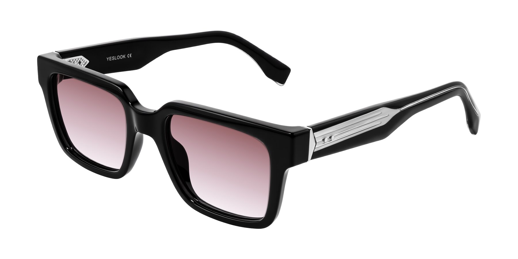 Angle of Nimble in Black with Garnet Gradient Lenses