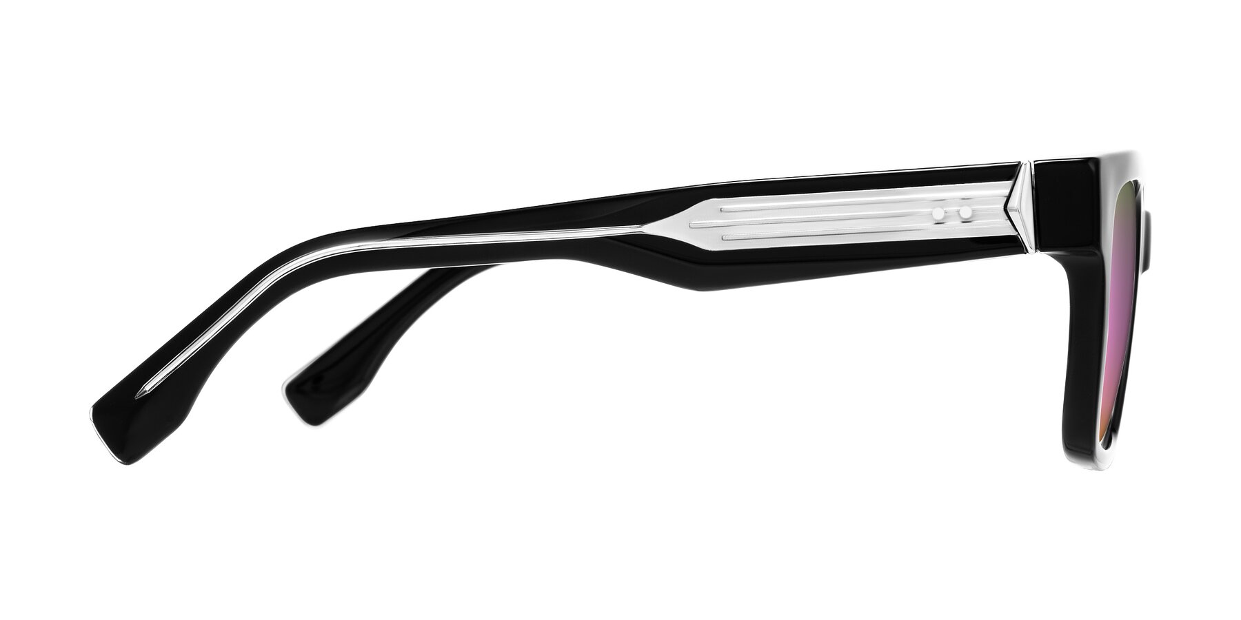 Side of Nimble in Black with Pink Mirrored Lenses