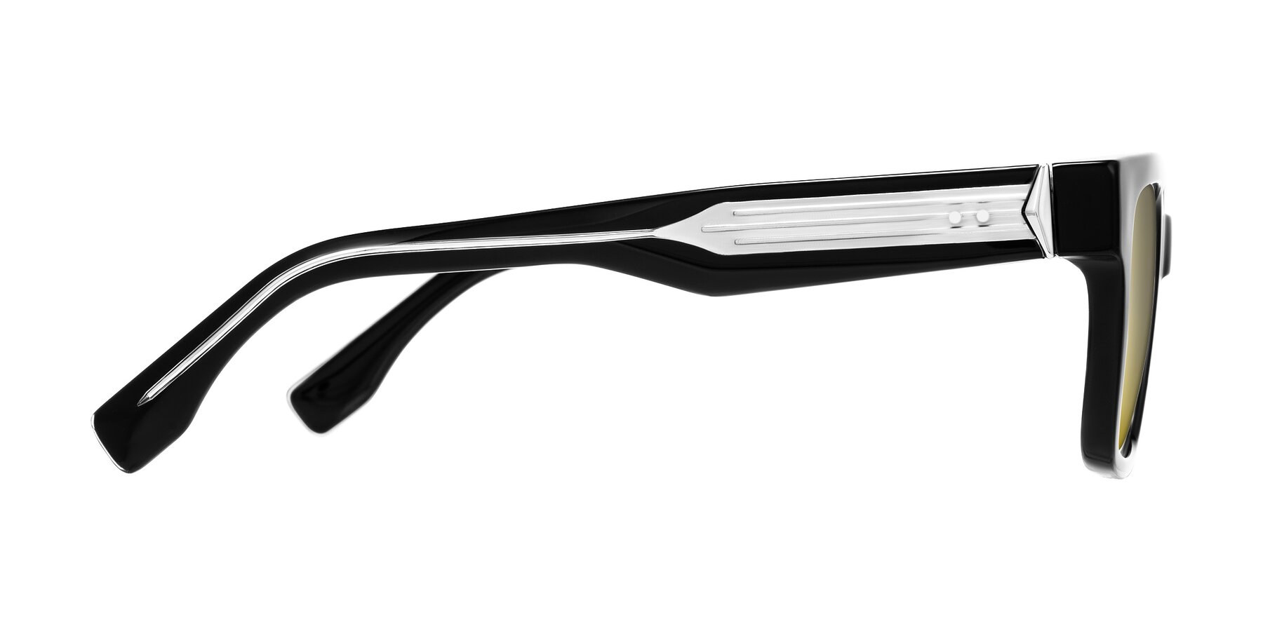 Side of Nimble in Black with Gold Mirrored Lenses