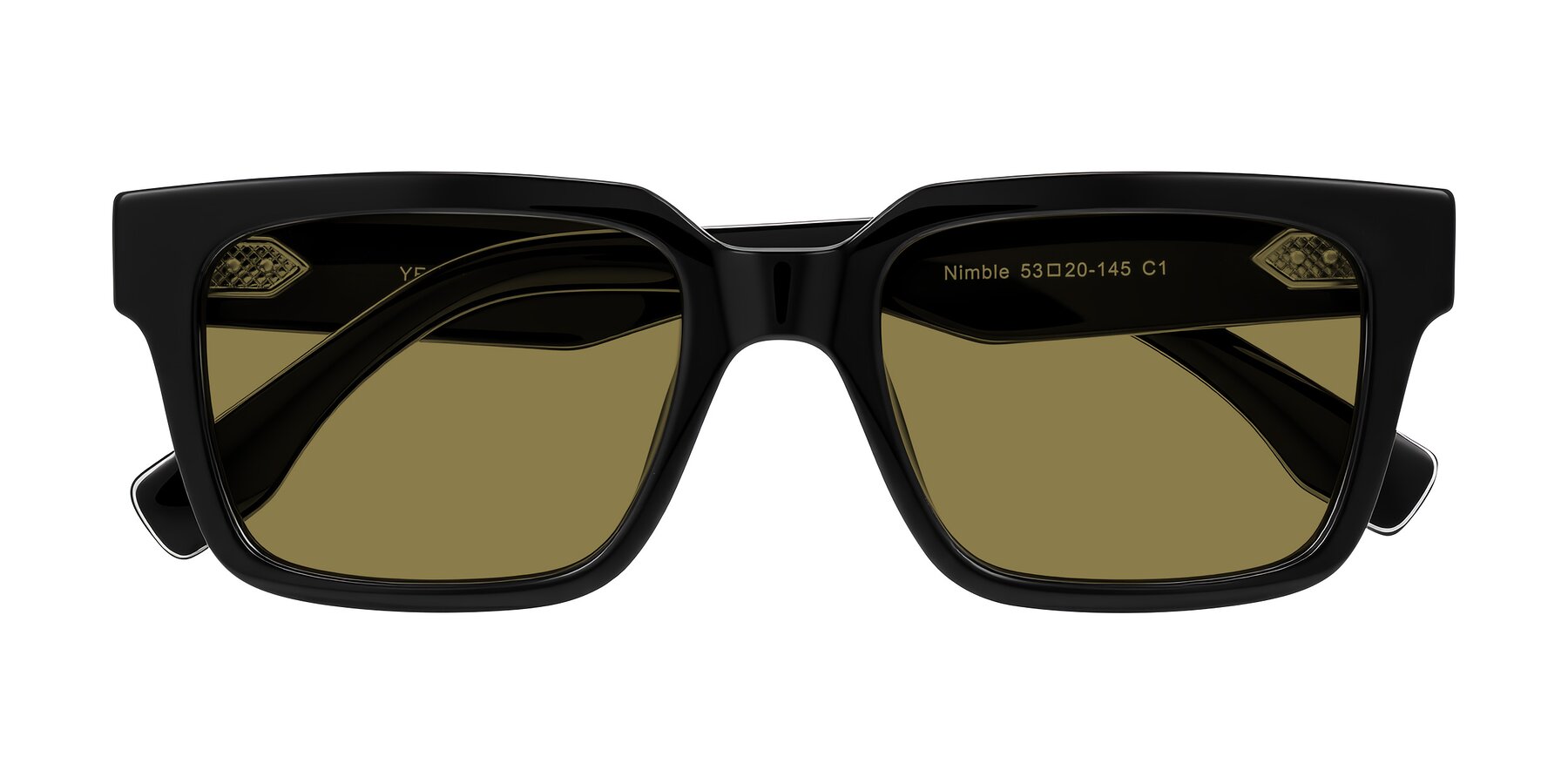 Folded Front of Nimble in Black with Brown Polarized Lenses