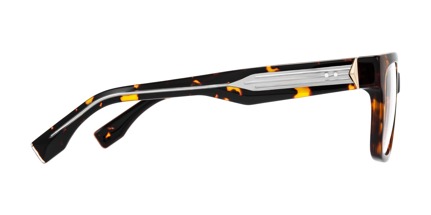 Side of Nimble in Tortoise with Clear Eyeglass Lenses
