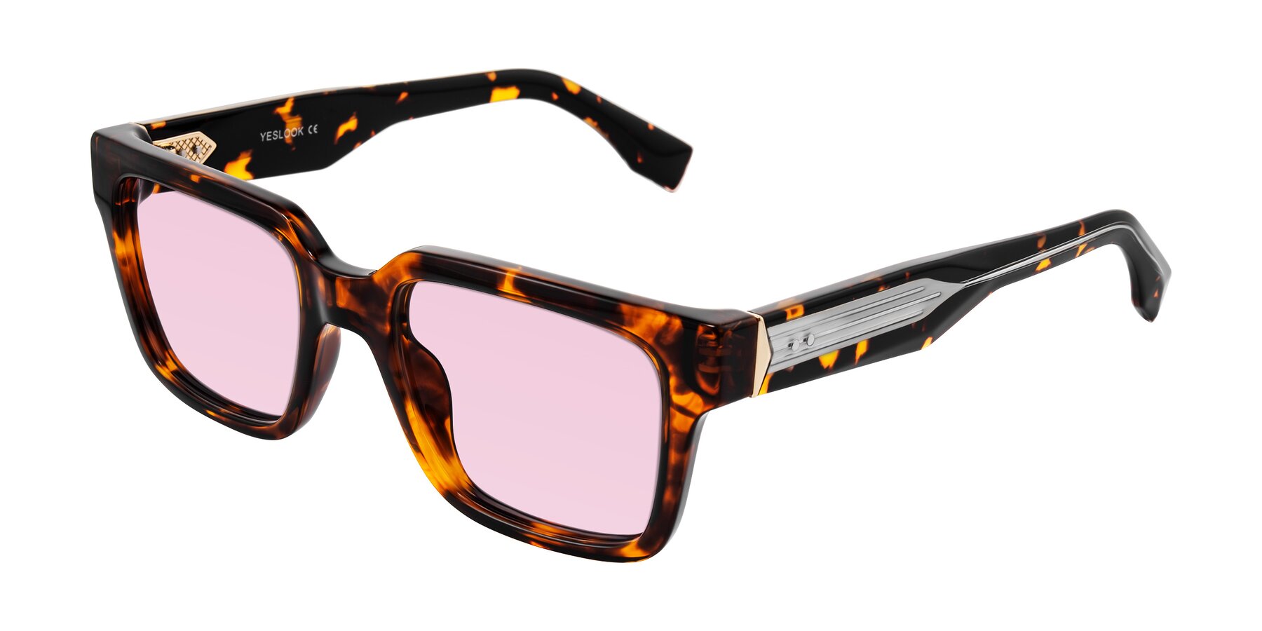 Angle of Nimble in Tortoise with Light Pink Tinted Lenses