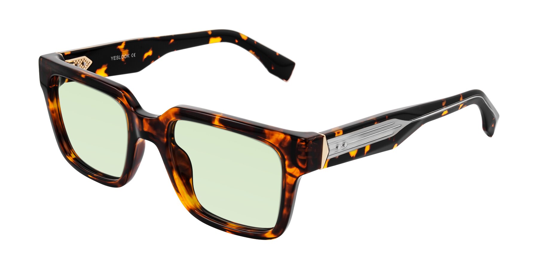 Angle of Nimble in Tortoise with Light Green Tinted Lenses