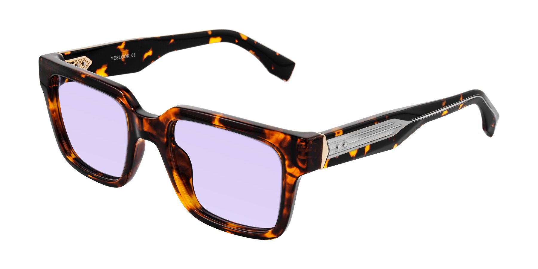 Angle of Nimble in Tortoise with Light Purple Tinted Lenses