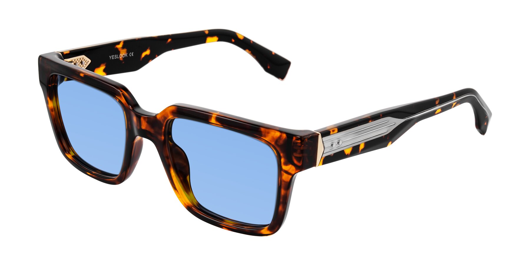 Angle of Nimble in Tortoise with Medium Blue Tinted Lenses