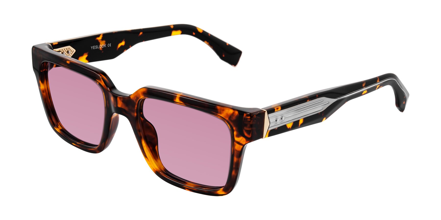 Angle of Nimble in Tortoise with Medium Wine Tinted Lenses