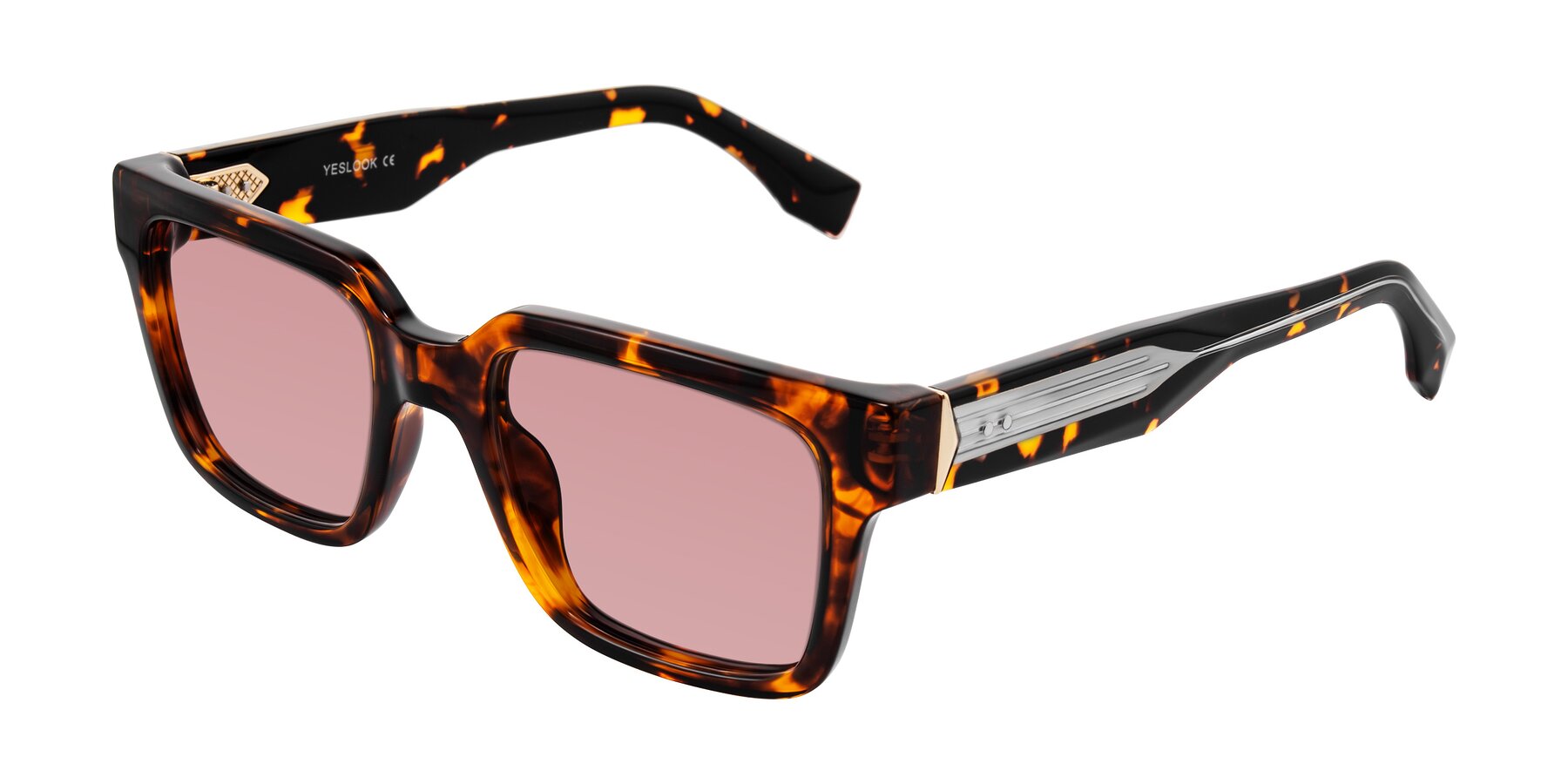 Angle of Nimble in Tortoise with Medium Garnet Tinted Lenses