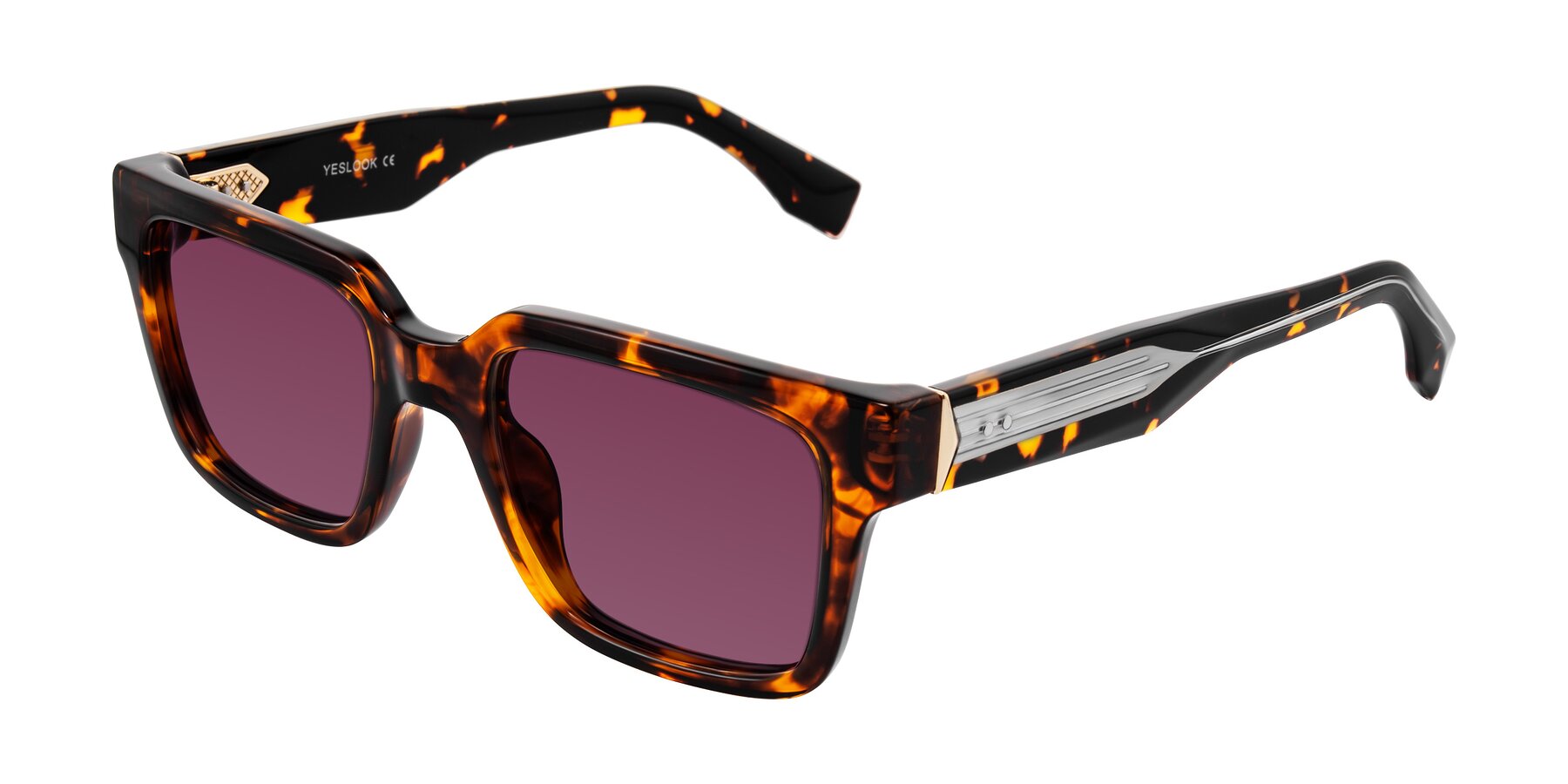 Angle of Nimble in Tortoise with Wine Tinted Lenses
