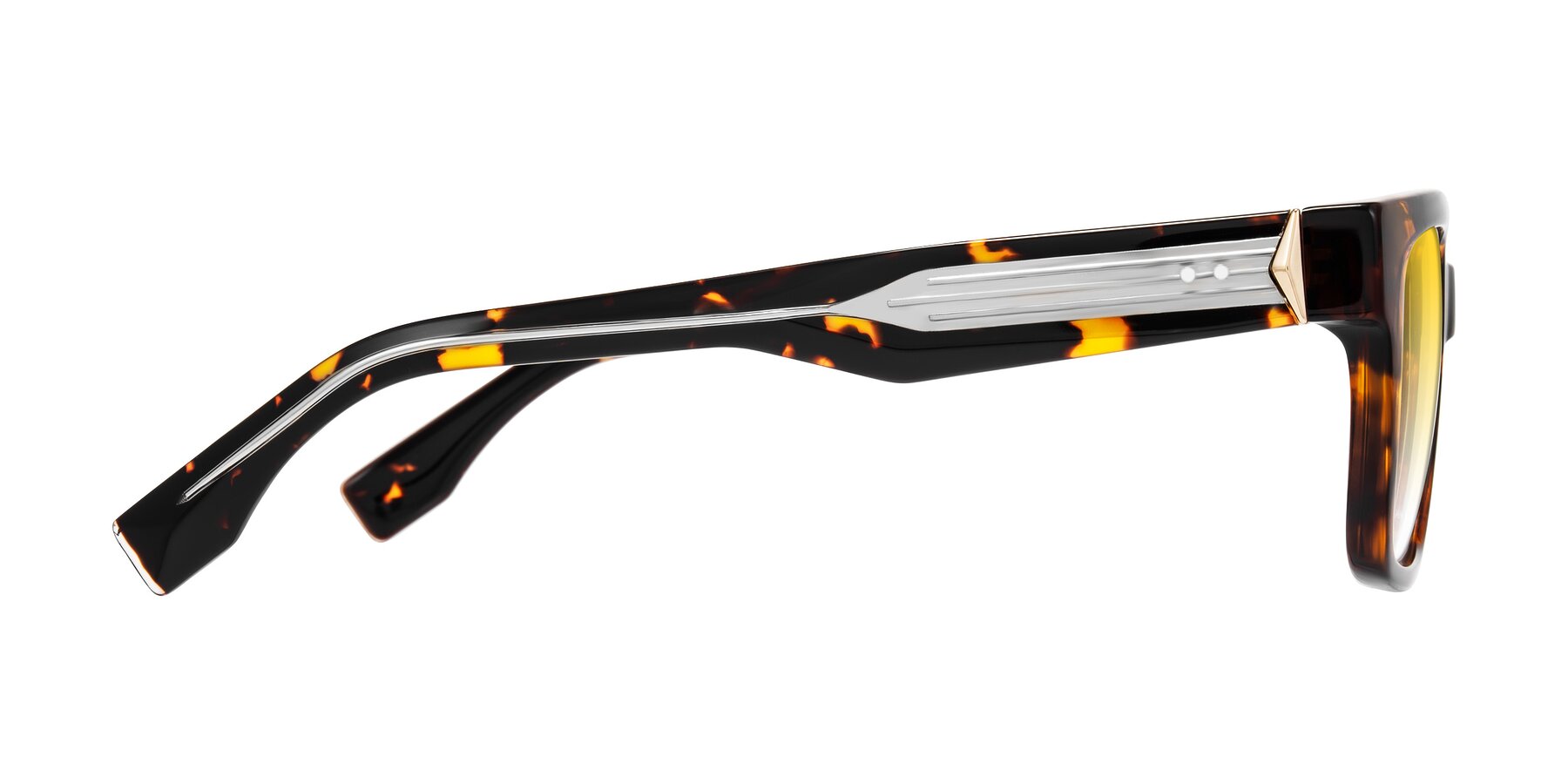 Side of Nimble in Tortoise with Yellow Gradient Lenses