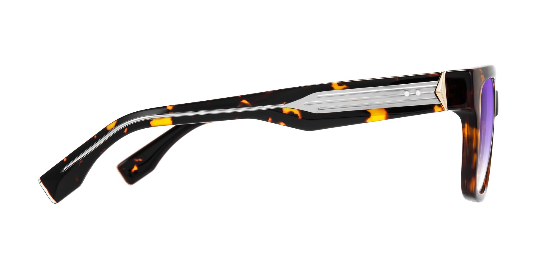 Side of Nimble in Tortoise with Purple Gradient Lenses