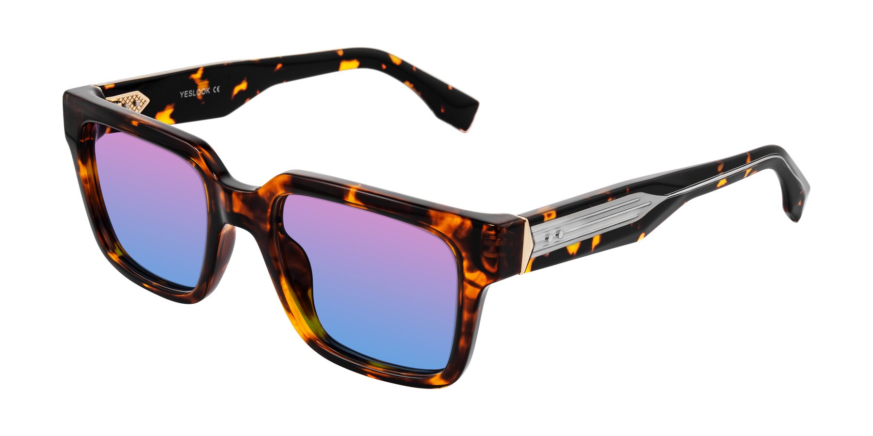 Angle of Nimble in Tortoise with Pink / Blue Gradient Lenses