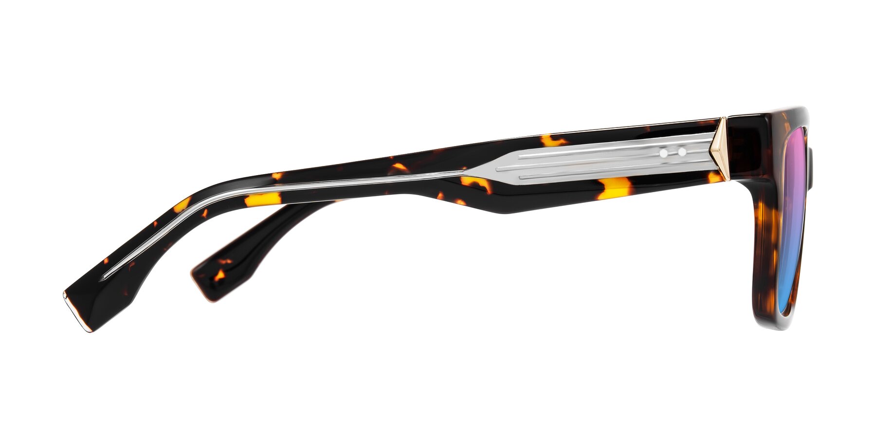 Side of Nimble in Tortoise with Pink / Blue Gradient Lenses
