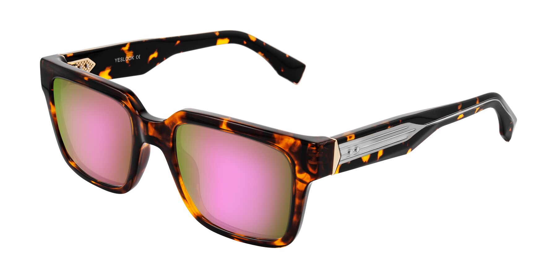 Angle of Nimble in Tortoise with Pink Mirrored Lenses