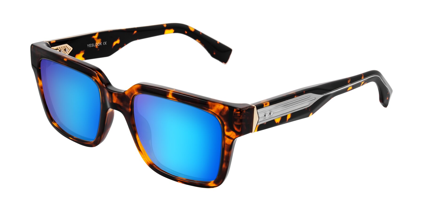 Angle of Nimble in Tortoise with Blue Mirrored Lenses