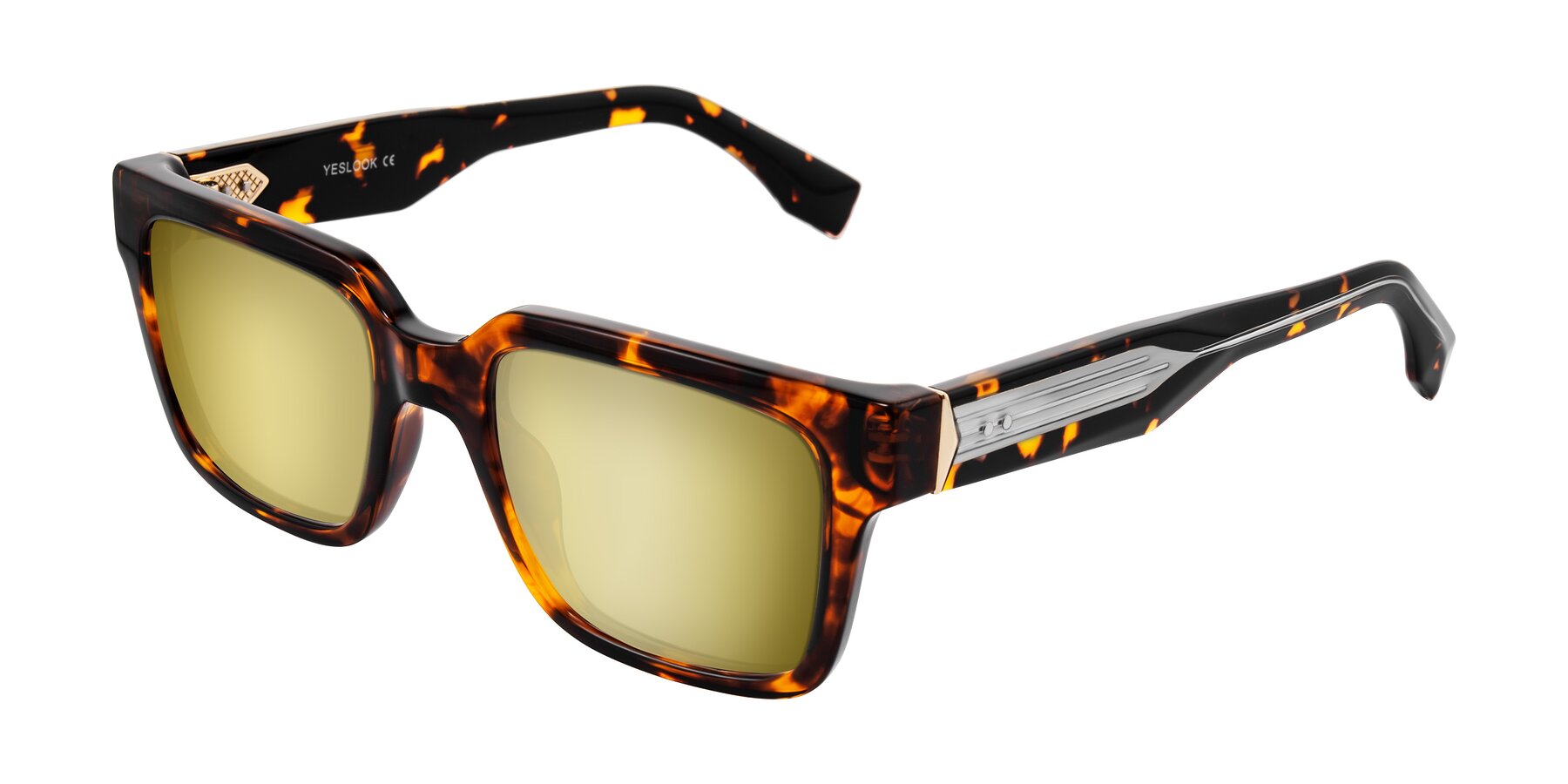 Angle of Nimble in Tortoise with Gold Mirrored Lenses