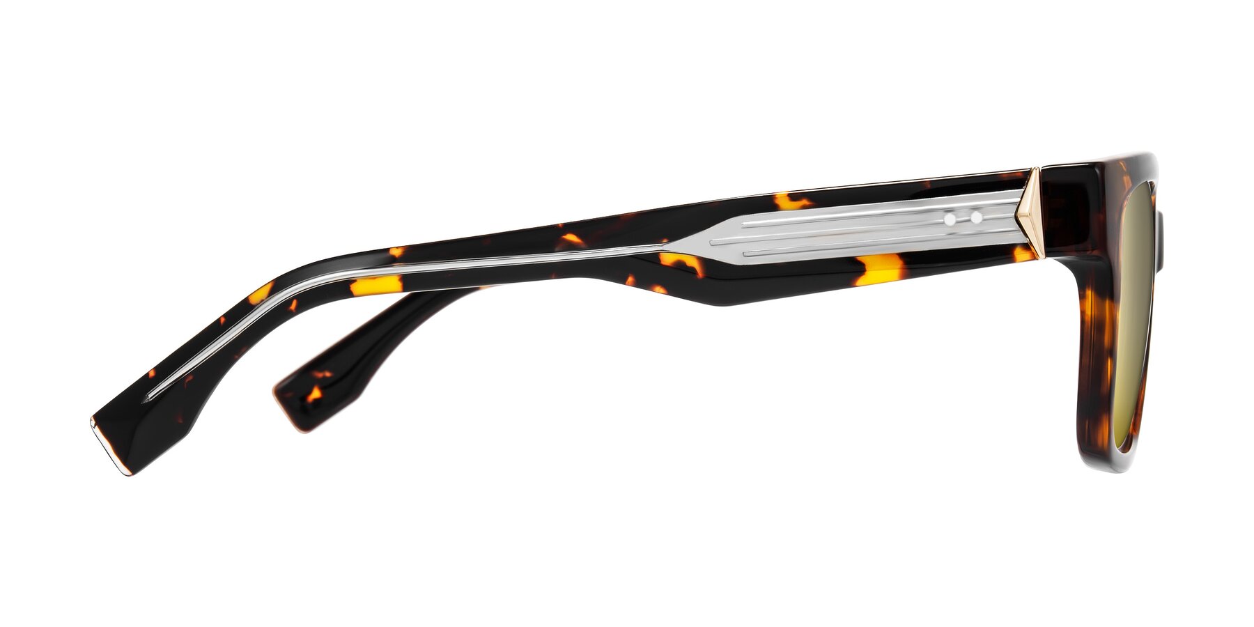 Side of Nimble in Tortoise with Gold Mirrored Lenses