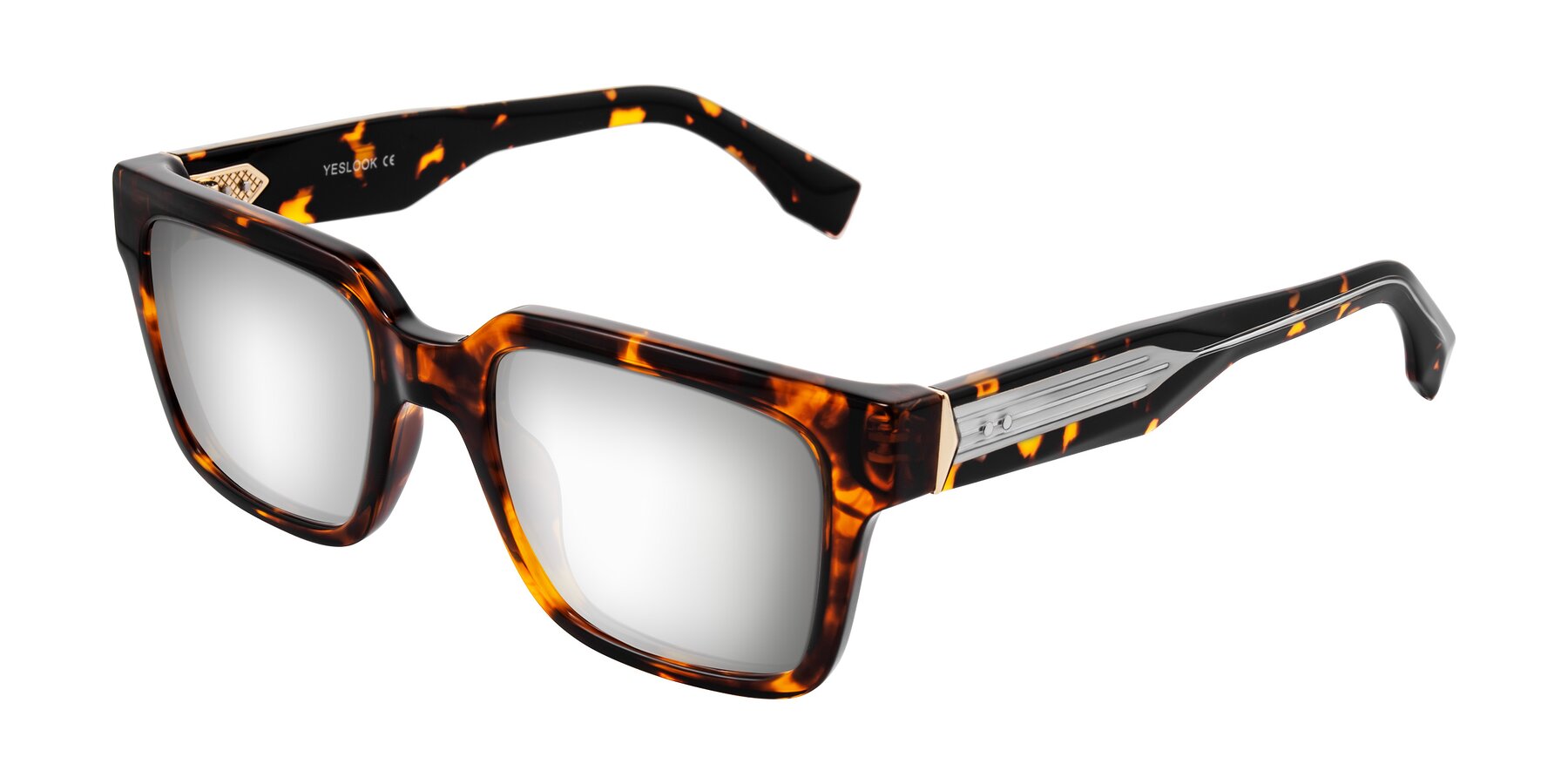Angle of Nimble in Tortoise with Silver Mirrored Lenses