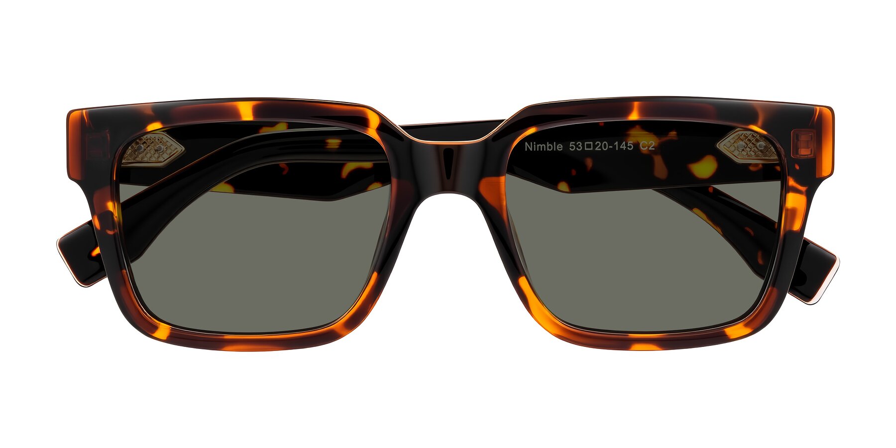 Folded Front of Nimble in Tortoise with Gray Polarized Lenses