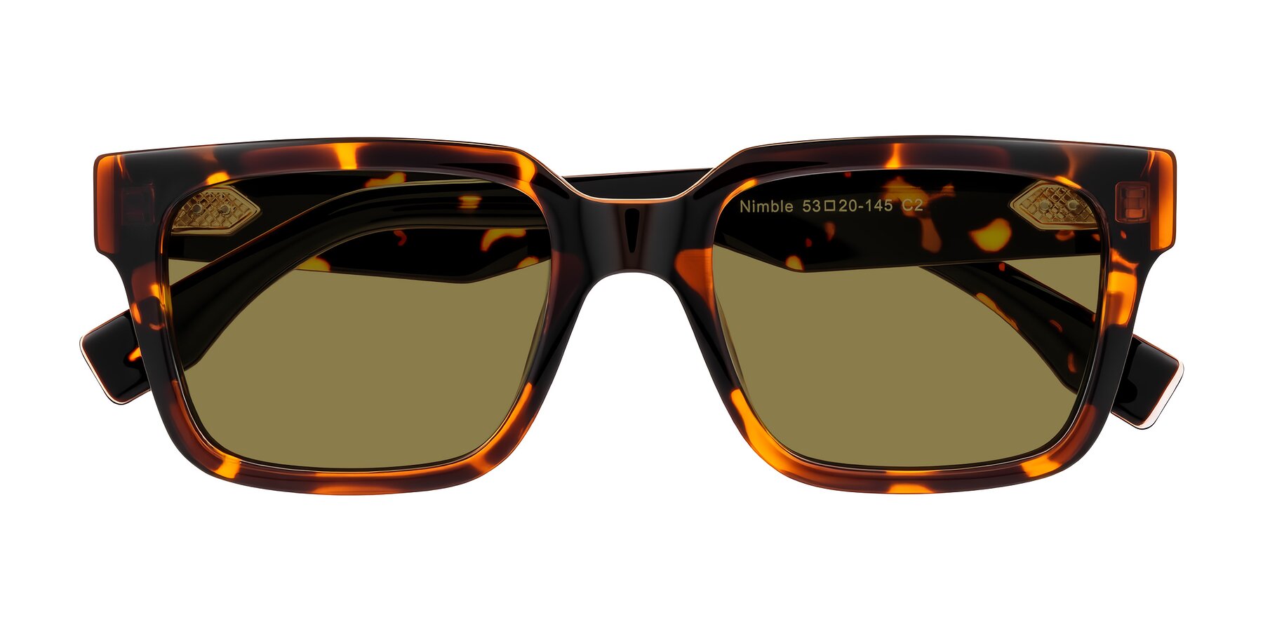 Folded Front of Nimble in Tortoise with Brown Polarized Lenses