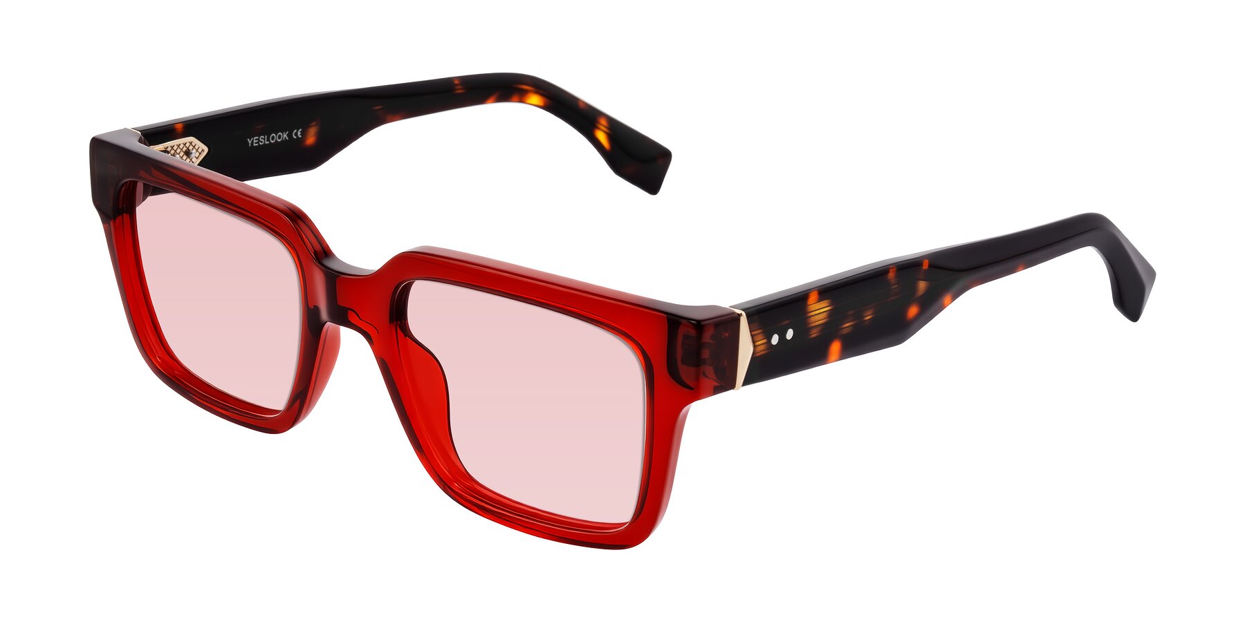 Angle of Nimble in Wine/Tortoise with Light Garnet Tinted Lenses
