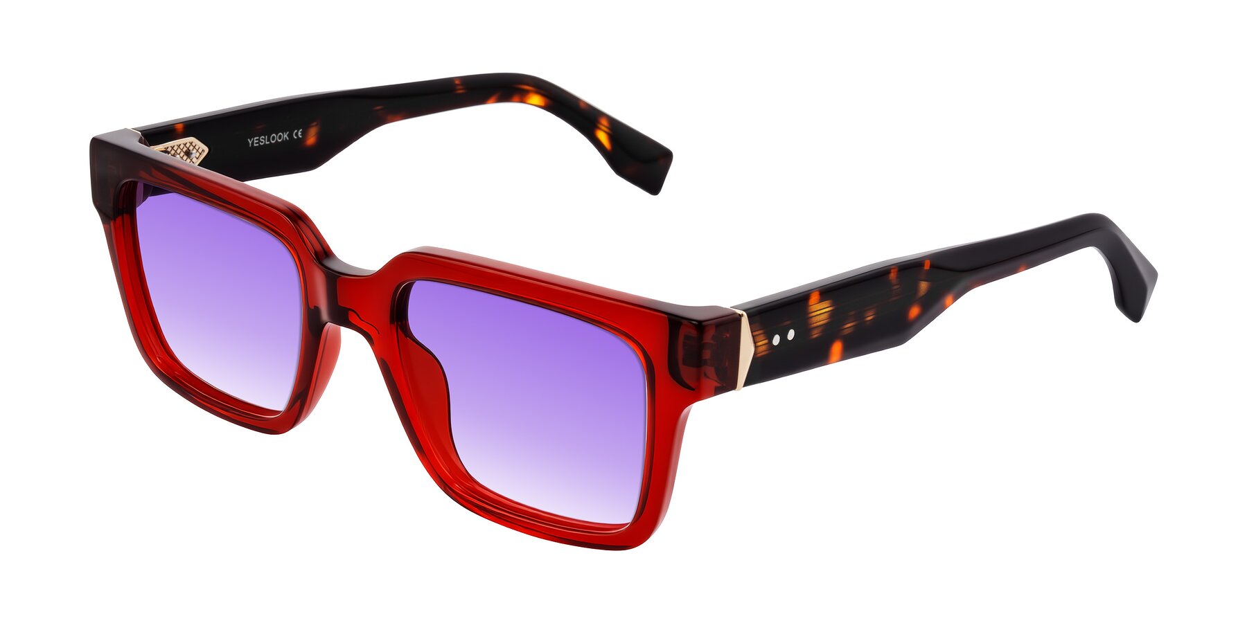 Angle of Nimble in Wine/Tortoise with Purple Gradient Lenses