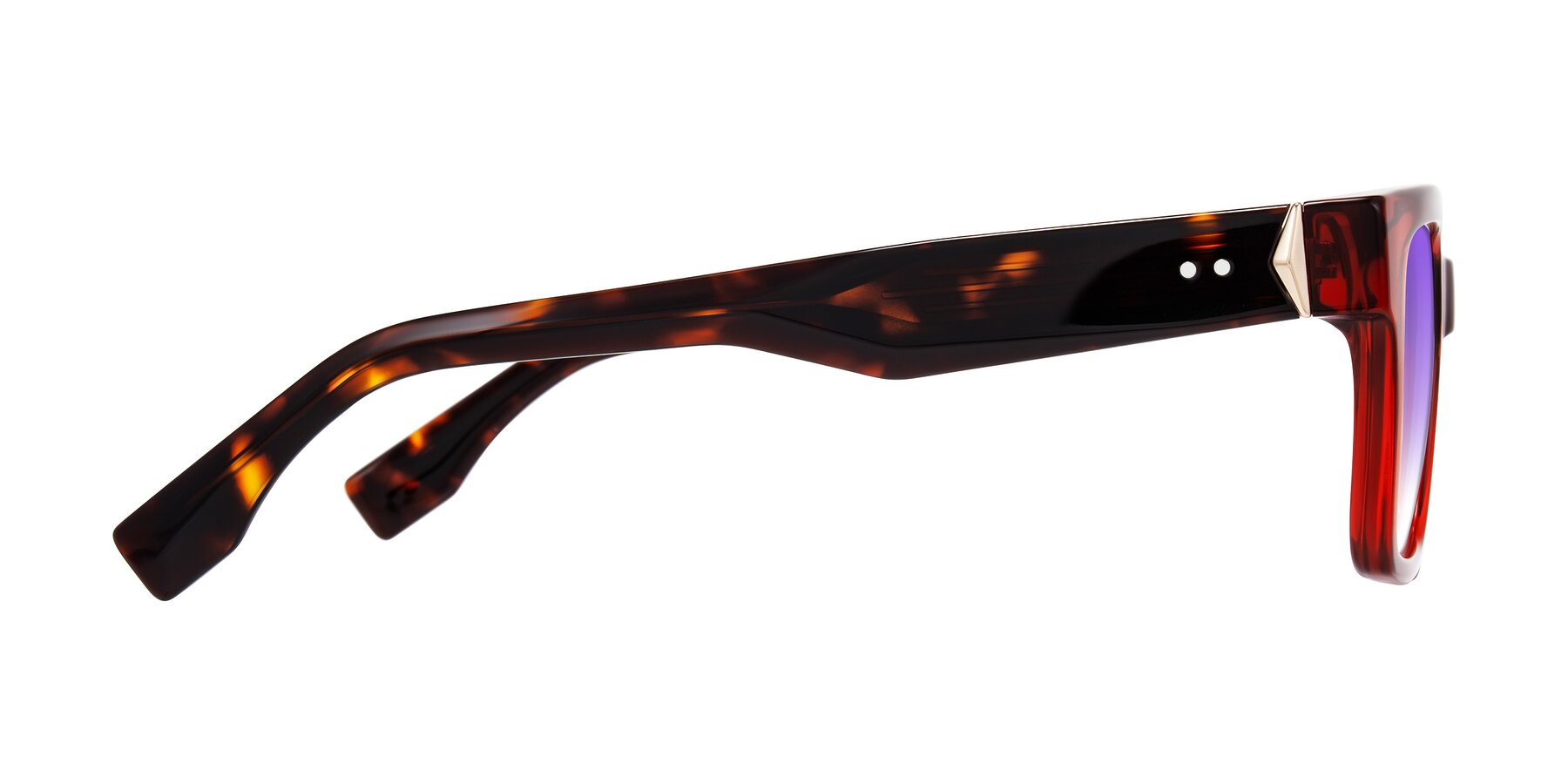 Side of Nimble in Wine/Tortoise with Purple Gradient Lenses