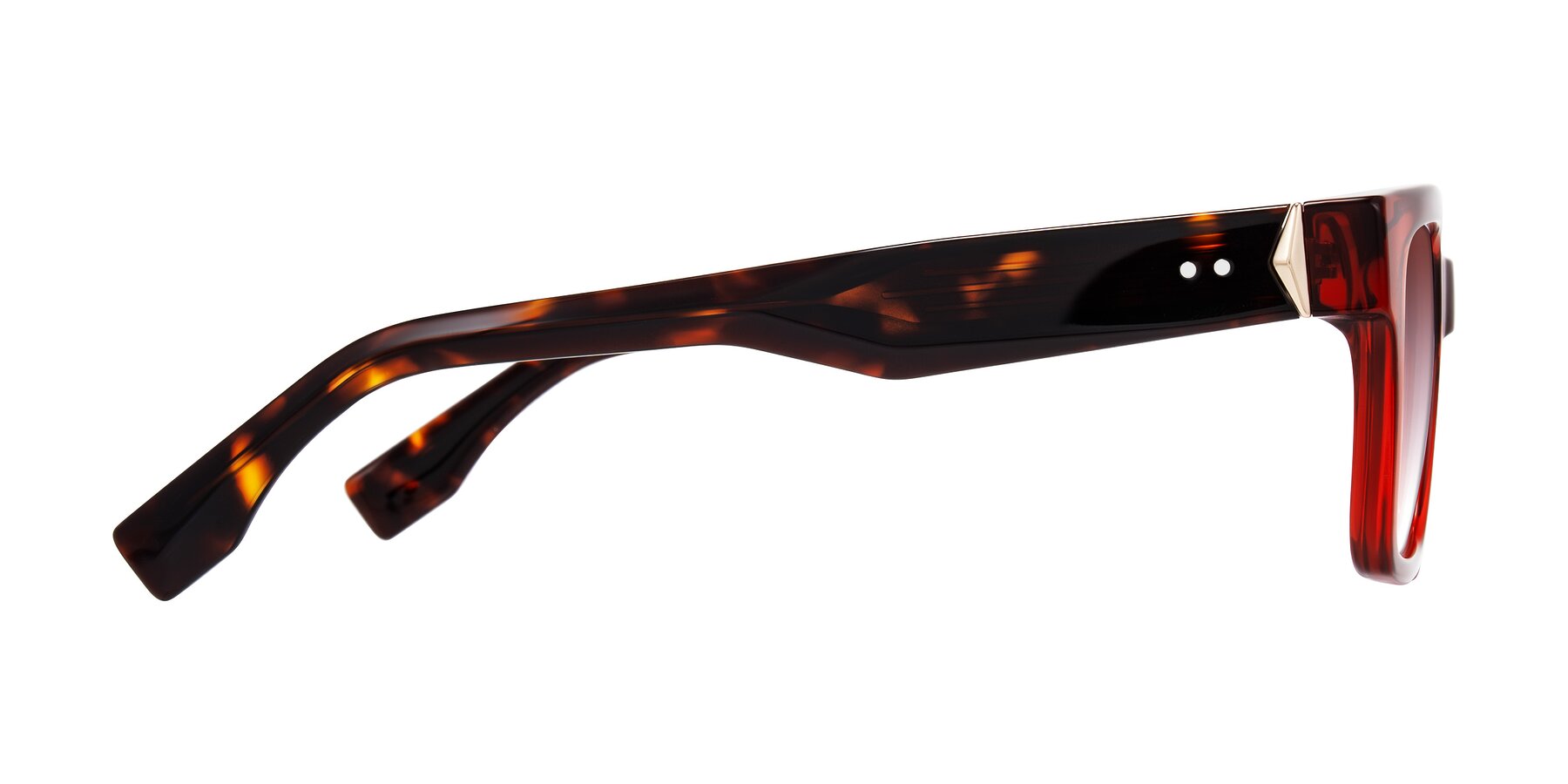 Side of Nimble in Wine/Tortoise with Garnet Gradient Lenses