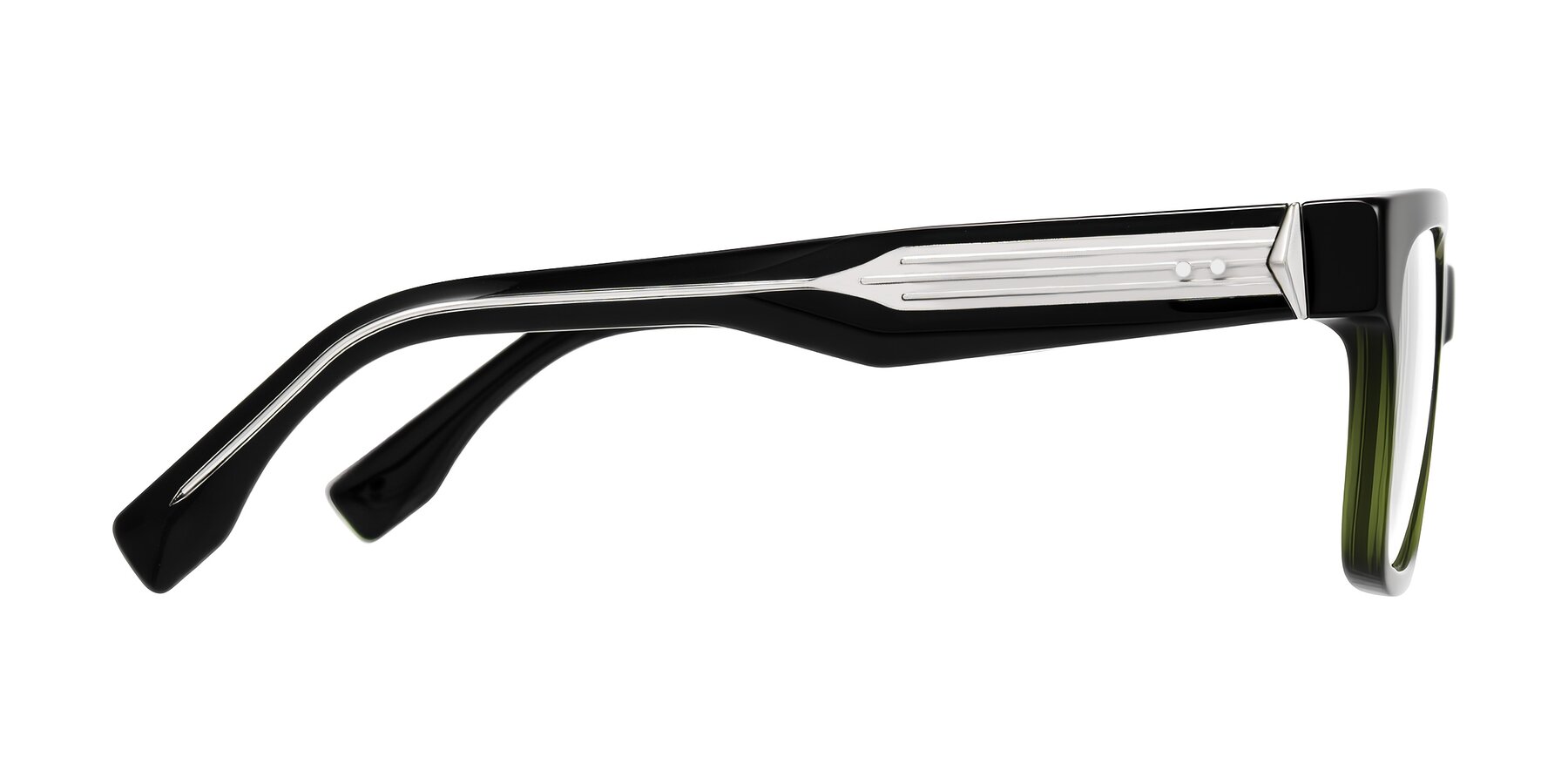 Side of Nimble in Dark Green with Clear Eyeglass Lenses