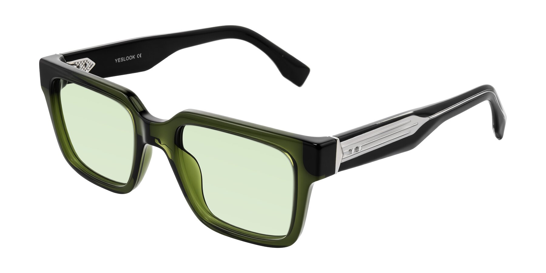Angle of Nimble in Dark Green with Light Green Tinted Lenses