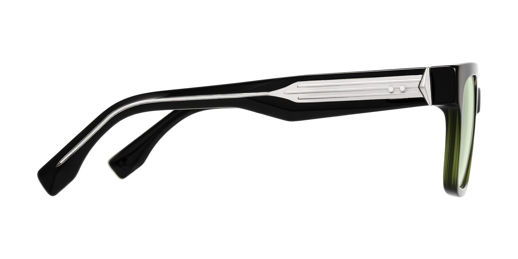 Side of Nimble in Dark Green with Light Green Tinted Lenses