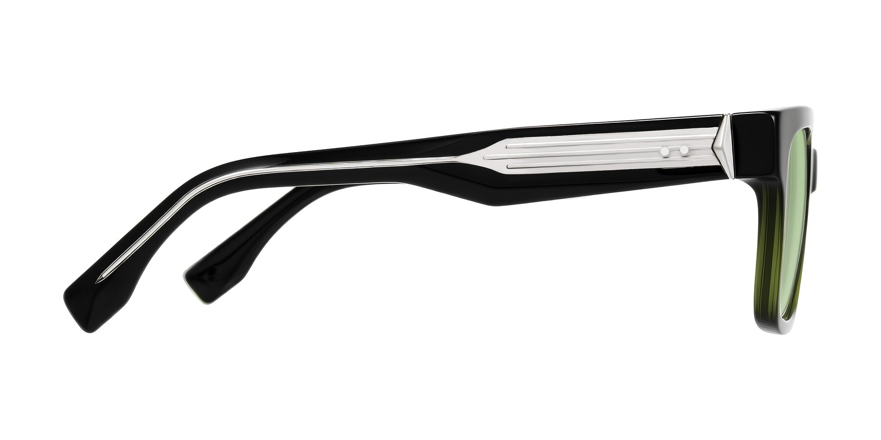 Side of Nimble in Dark Green with Medium Green Tinted Lenses