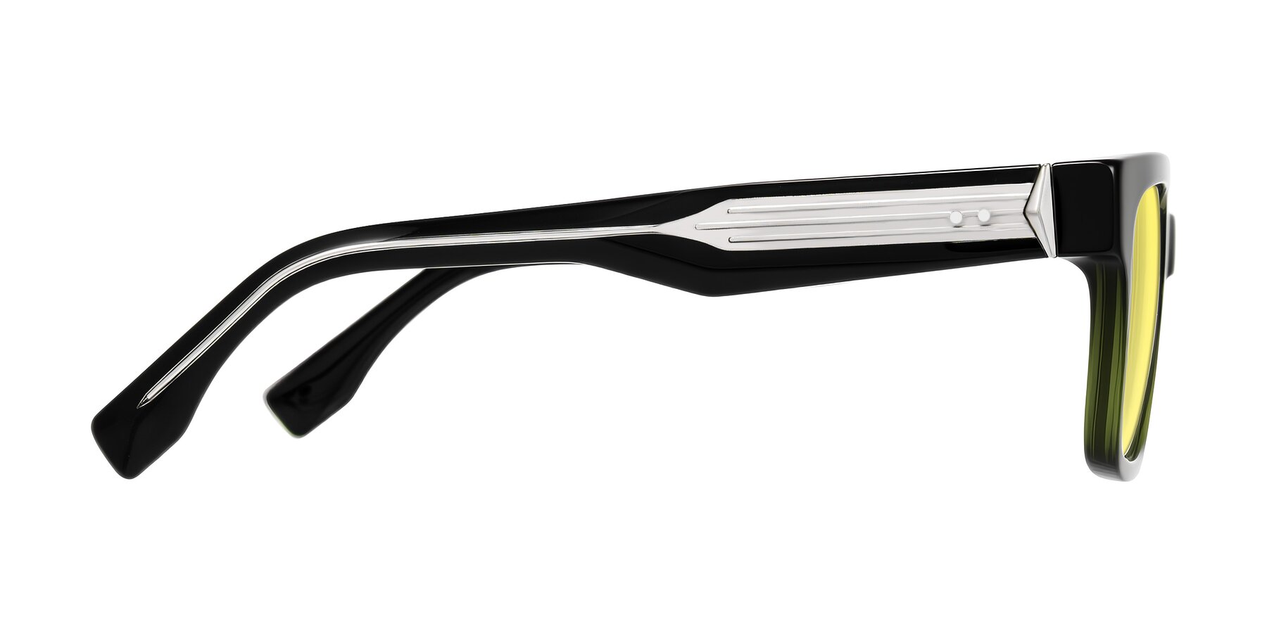 Side of Nimble in Dark Green with Medium Yellow Tinted Lenses