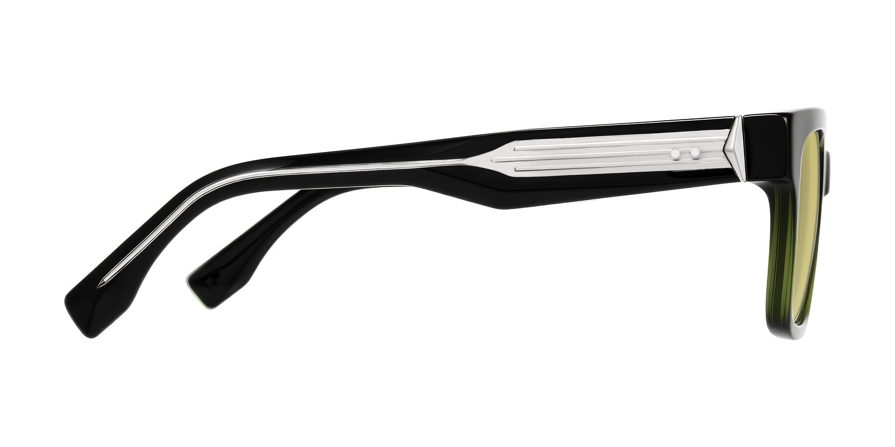 Side of Nimble in Dark Green with Medium Champagne Tinted Lenses