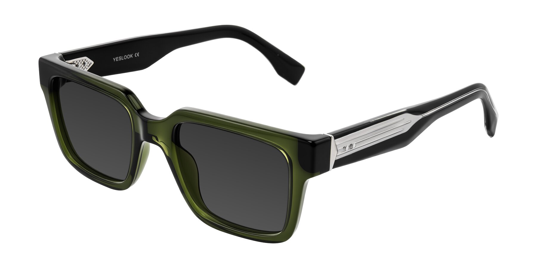Angle of Nimble in Dark Green with Gray Tinted Lenses