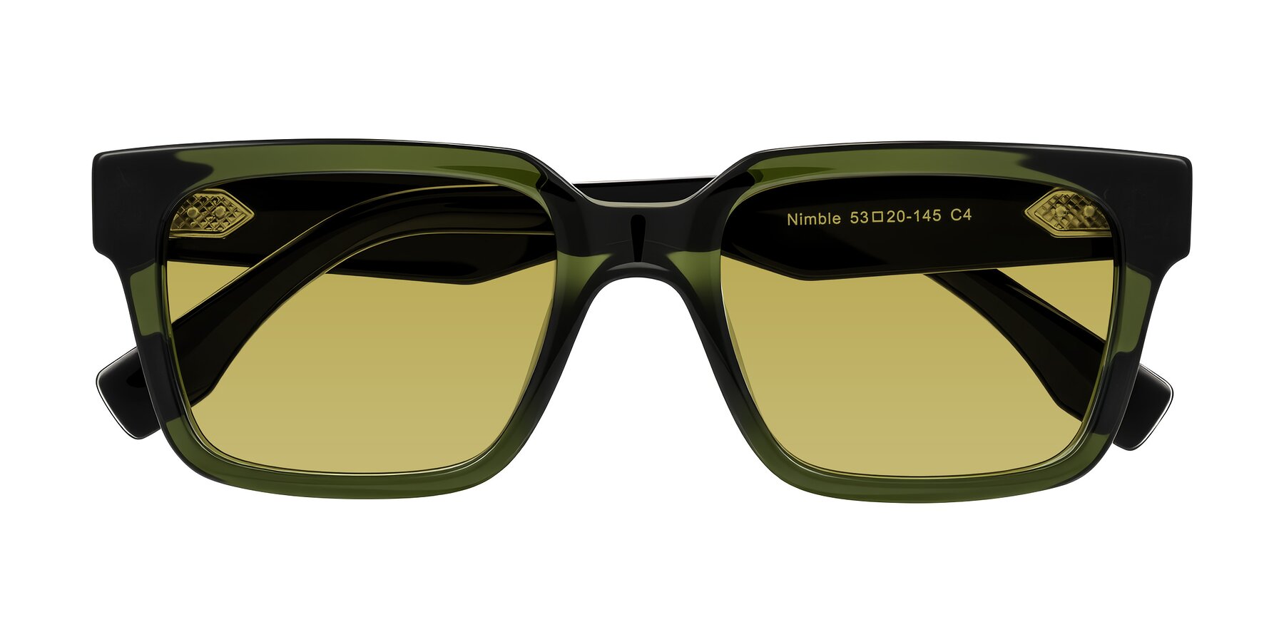 Folded Front of Nimble in Dark Green with Champagne Tinted Lenses